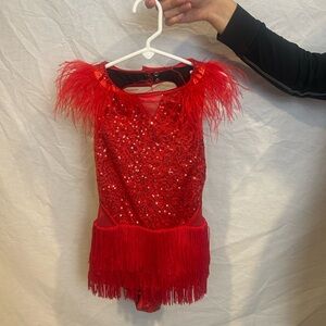 Weissman Vibrant Red Sequin Outfit